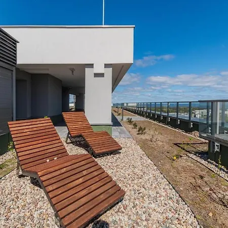 Family & Business Sauna Baltic Horizon No 3 Premium - 3 Bedroom With Private Sauna, Jacuzzi, Rooftop Gym & Panoramic Terrace, Balcony, Underground Garage 公寓 *